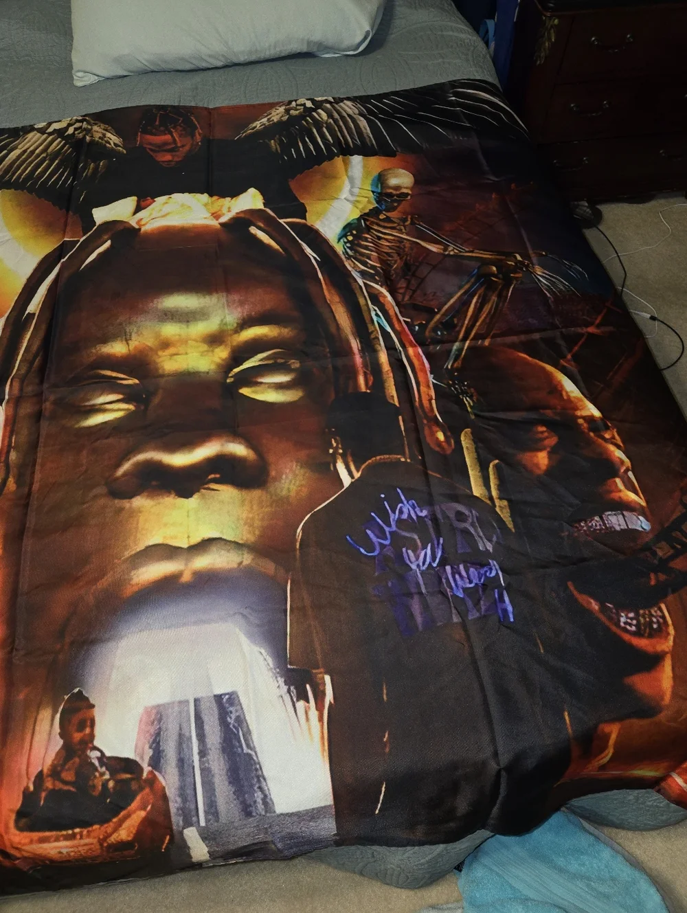 Travis Scott- Look Mom I Can Fly-Graphic Wall Hanging - Tapestry 60 X 82